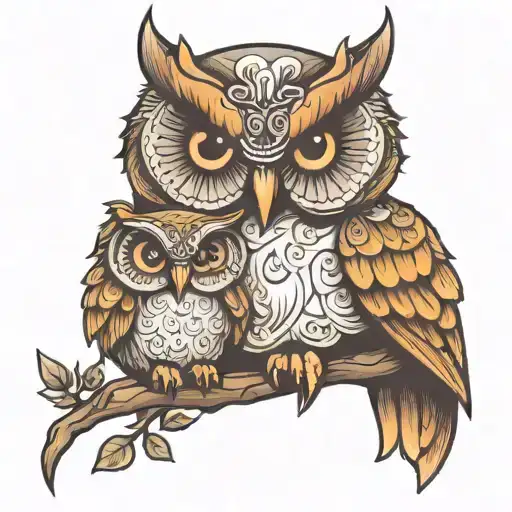 Mother Owl With Baby