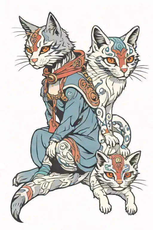 Cat And Mononoke Princess Related