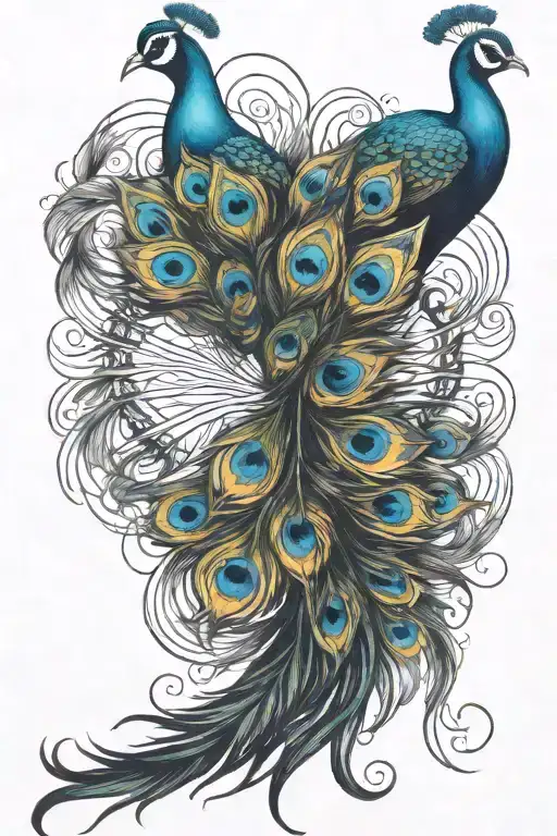 Peacock Feather Intertwined