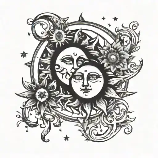 Sun And Moon With Cs Hidden Within