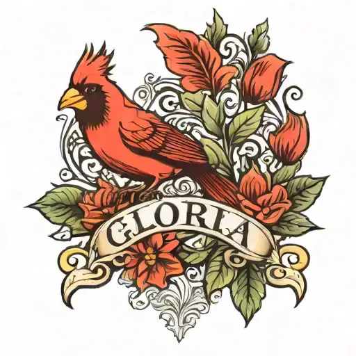 Gloria Name With Cardinal