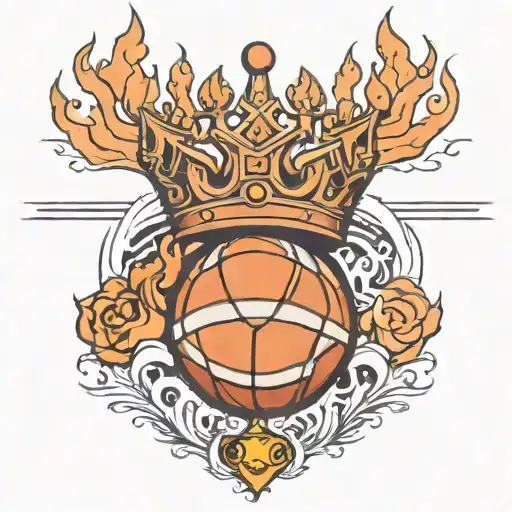 Fire Basketball With A Crown