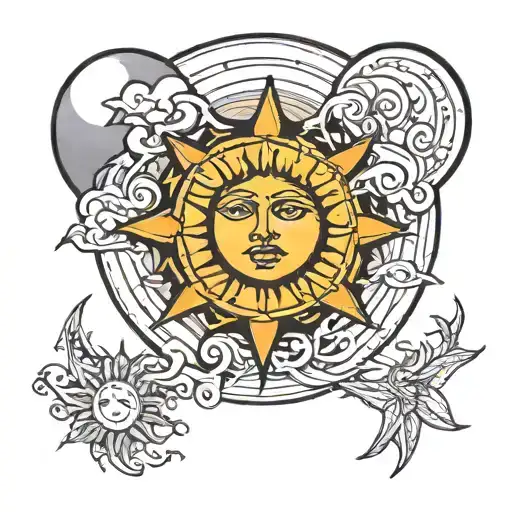 Sun And Moon On The Beach