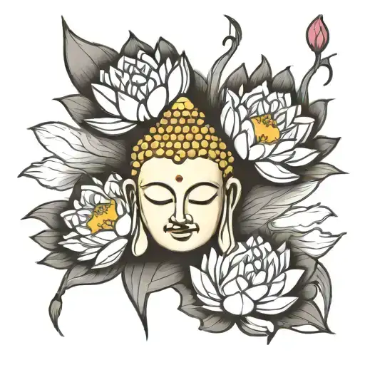 Buddha Face Flowers Lotus Flowers