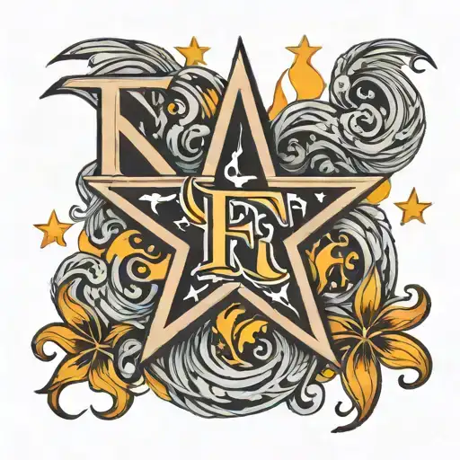 Star With Letter F Getting Fire