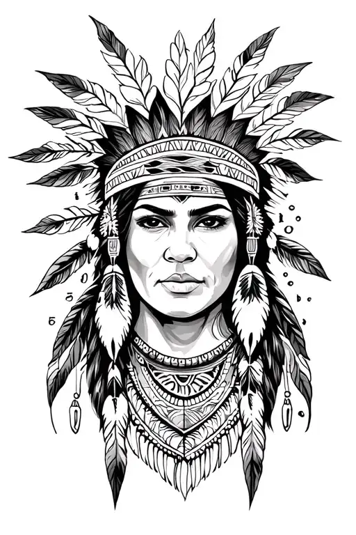 Native American Woman Face