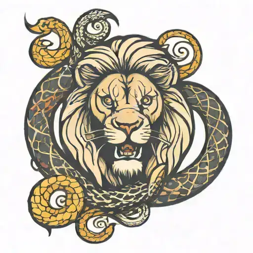 Lion And Snake