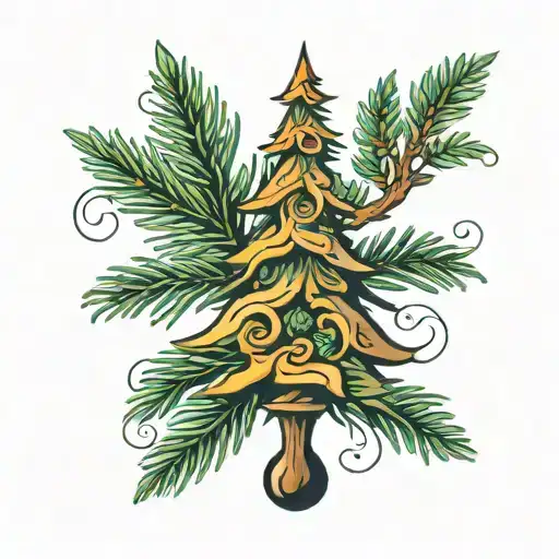 Dougals Fir Tree With O Behind It