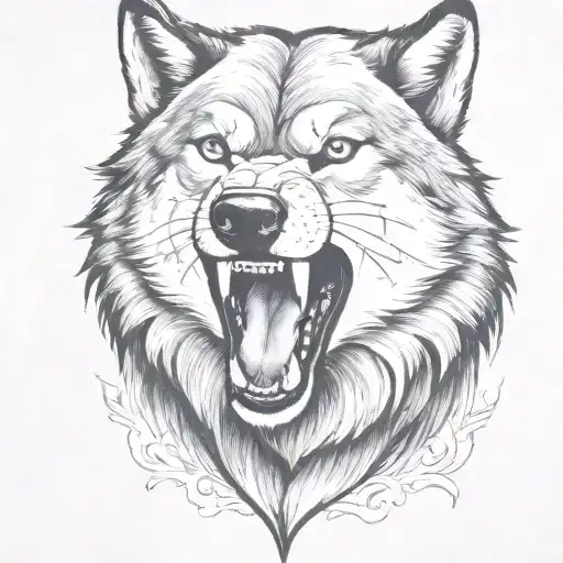 Wolf Face Growling