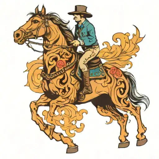 One Horse Rearing Up On Two Legs