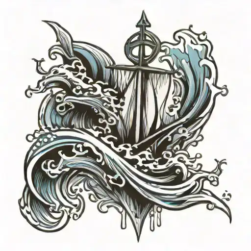 Trident With Water Waves