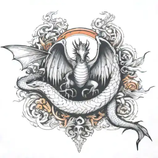 Dragon Hurled To Down To Earth By The Archangel