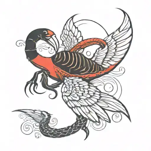 Scorpion And Albatross Bird That Flying