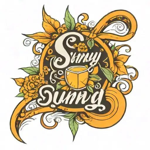 Sunny D In Lettering Across My Stomach