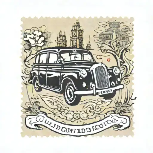 Post Stamp Including London Black Cab