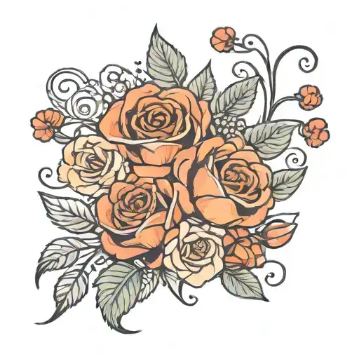 Bouquet With March February June July November September Birth Flowers