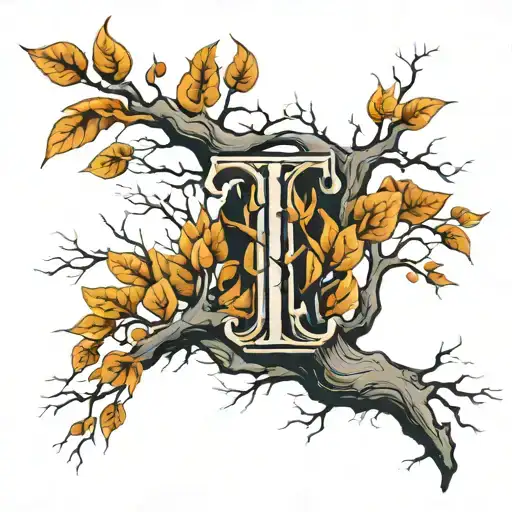 Tree Branches With No Leafs Shaped As Letter T