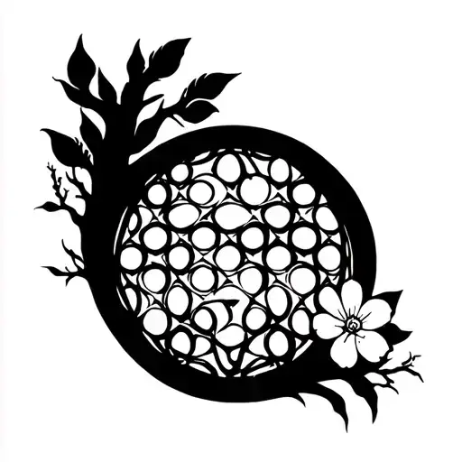 Tree Of Life Intertwined With Flower Of Life