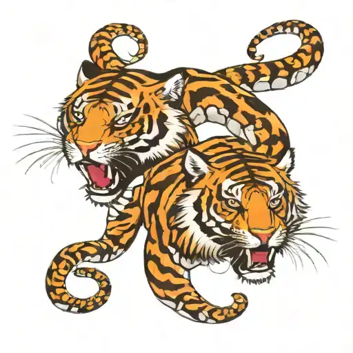 Snake And Tiger Emerging