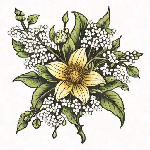 Dandelion Flower And Lily Of The Valley Flower