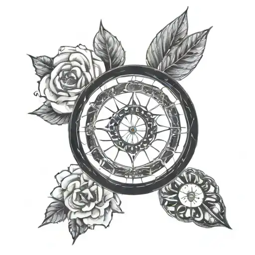 Black And White Forearm Tattoo With The Names Rosabelle And Harper Crop Circles