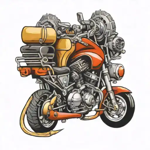 Cover Tattoo Design Motorcycle Engine