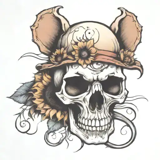 Skull And Sunflower