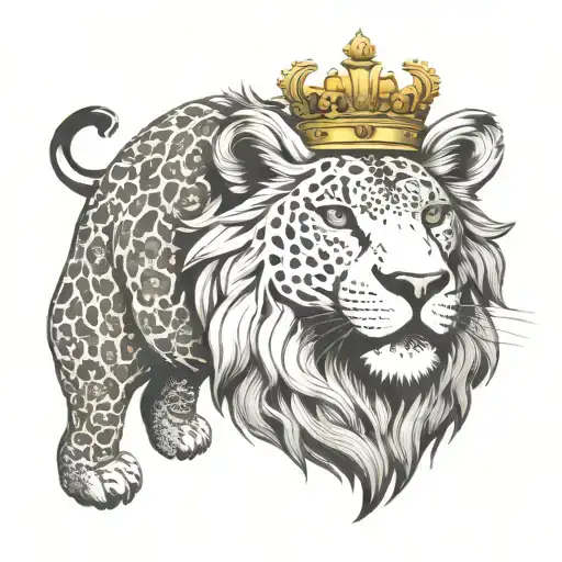 Lion With Jaguar With A Crown