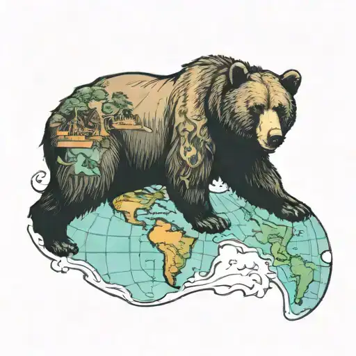 Bear Traveling Arround The World
