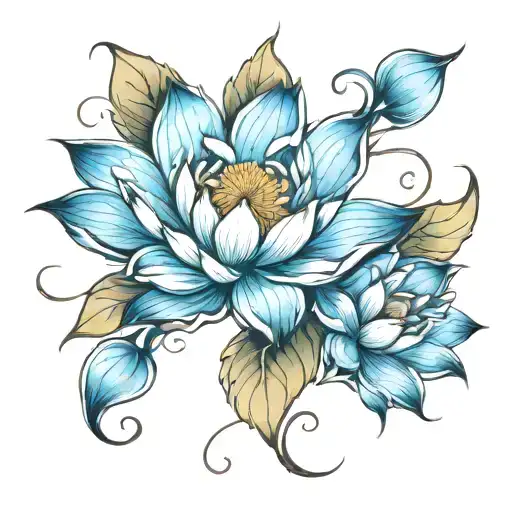Blue Lotus Flower Large