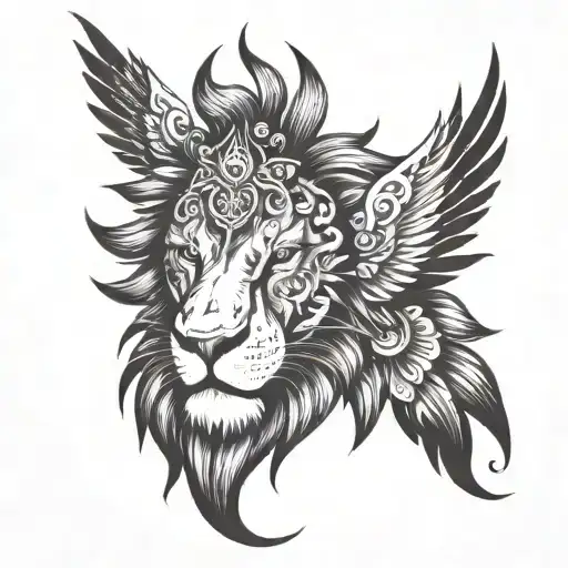 Lion With Pheonix