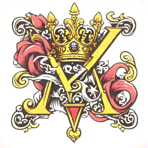 Letter K With Crown And Number 70
