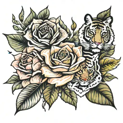 Roses Sunflower And Tiger Lily