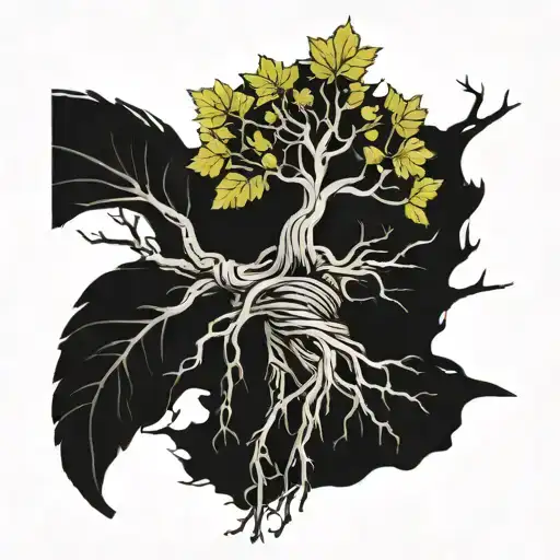 Tree Roots Coming Out Of A Band