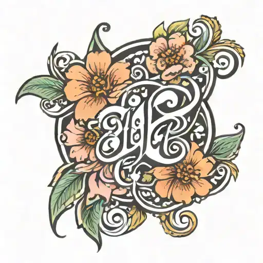 Elya Written In Hebrew With A Pretty Flower