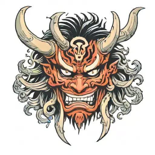 Bleach Hollow Oni Mask Hand Tattoo Featuring