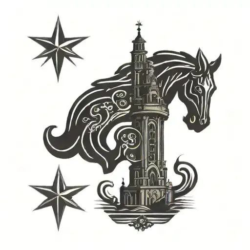 1906 Galicia Star Logo With Silhouette Of The Tower Of Hercules