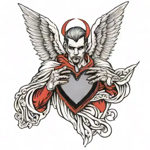 Lucifer Fallen Angel Crushing A Heart In His Hand