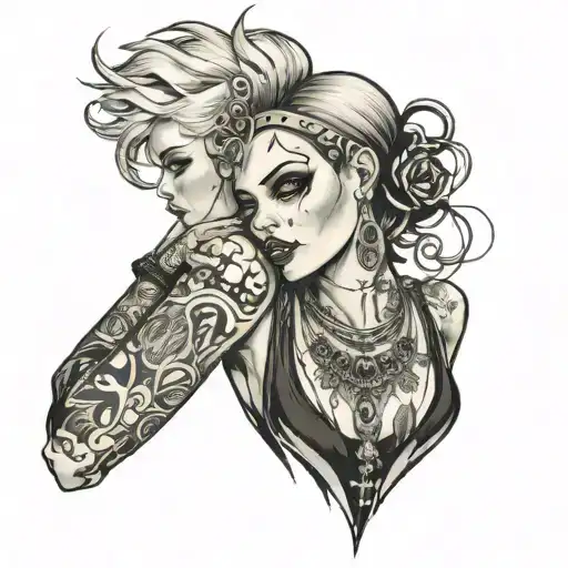 Punk Motherhood Sketchy Black And Grey With Ome Prominant Colour