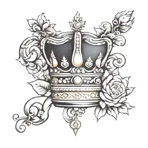 Queen Crown On The Letter C K