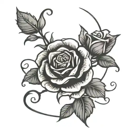 Blackwork Gothic Rose