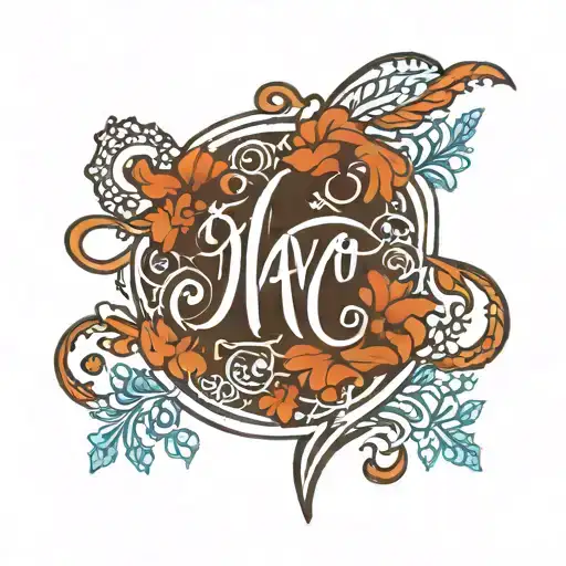 Unalome Symbol With Text 'Mavi'