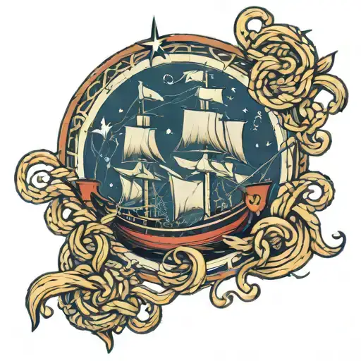 Star Nautical Sea Knots Ship
