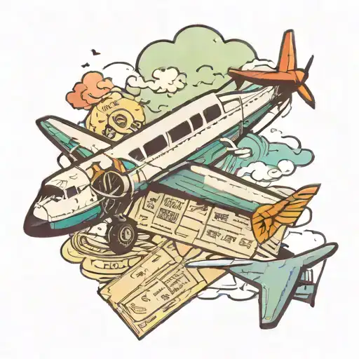 Airplane And Plane Ticket