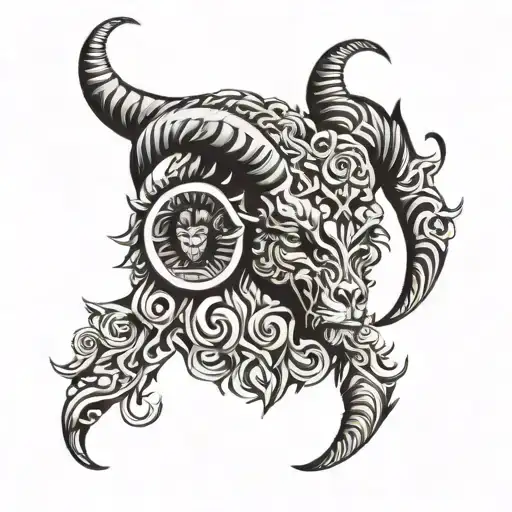 Black God With Curled Ram Horns