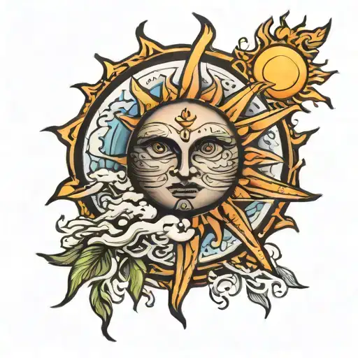 Sun Rising Sun In The Background