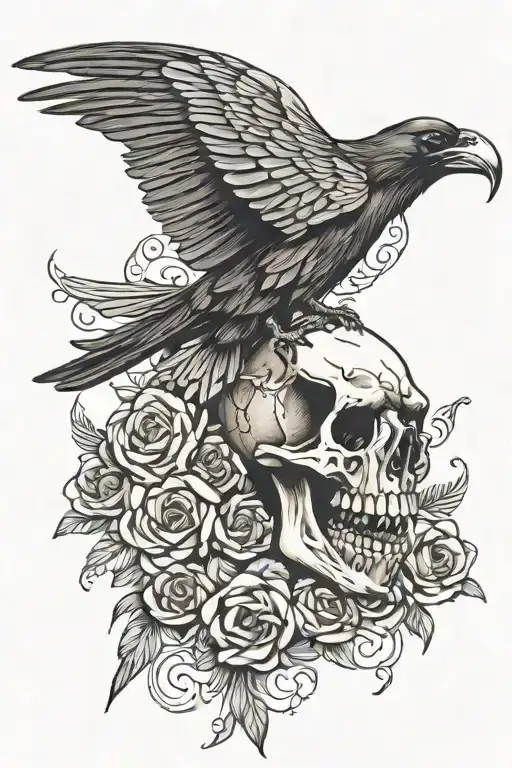 Raven Skull Adorned