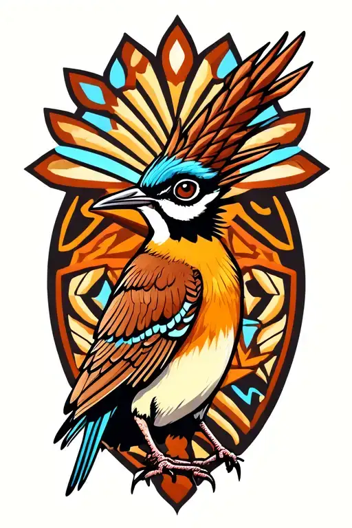 Roadrunner With A Zia Symbol