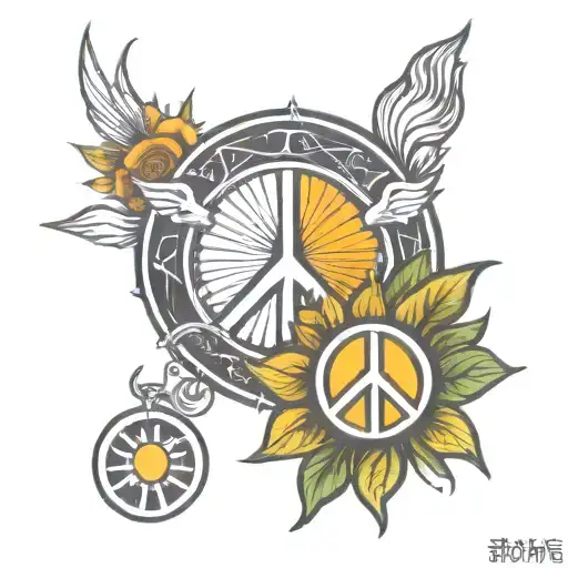 Peace Sign And Sun Rays