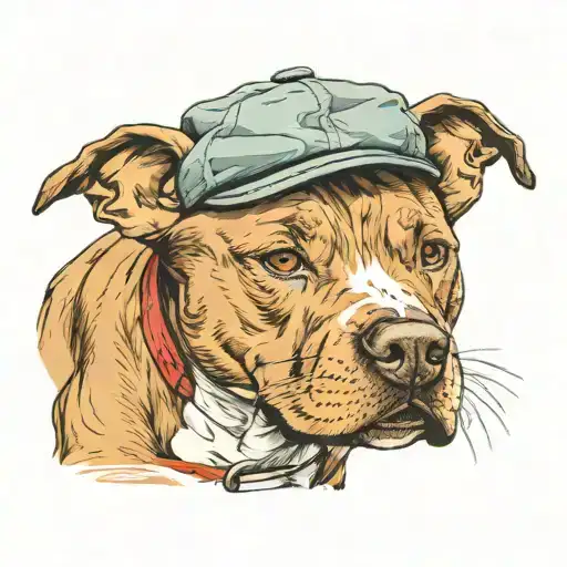 Staffordshire Bull Terrier Wearing A Flat Cap
